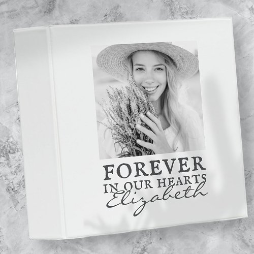 Forever in our Hearts Simple Custom Photo Memorial 3 Ring Binder