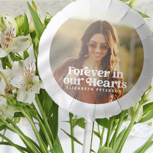 Forever in our Hearts Simple Custom Photo Memorial Balloon