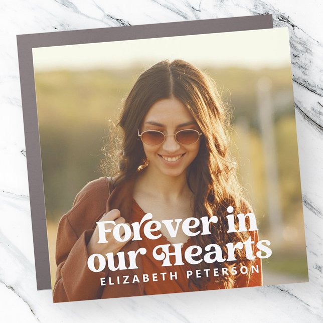 Forever in our Hearts Simple Custom Photo Memorial Car Magnet (Creator Uploaded)