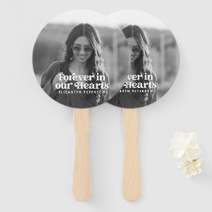 Forever in our Hearts Simple Custom Photo Memorial Hand Fan
