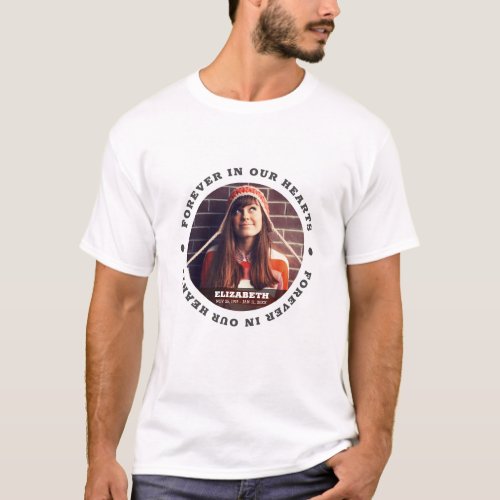 Forever in our Hearts Simple Modern Custom Photo T_Shirt