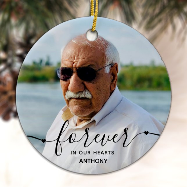 Forever in our Hearts - Sympathy Keepsake Memorial Ceramic Ornament (Creator Uploaded)