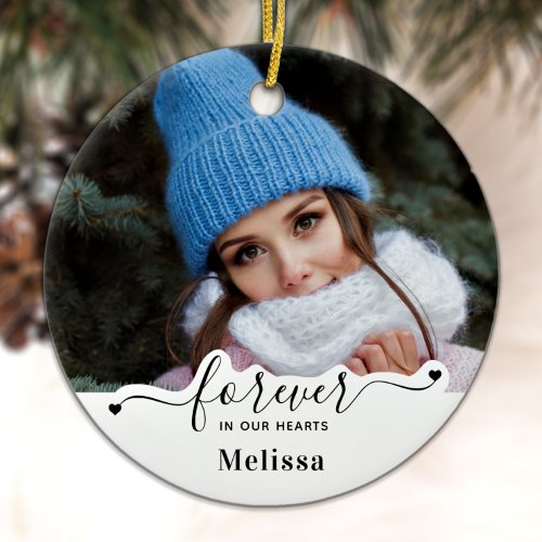 Forever in our Hearts _ Sympathy Keepsake Memorial Ceramic Ornament