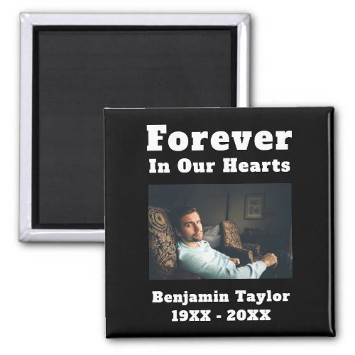 Forever In Our Hearts Text In Loving Memory Photo Magnet