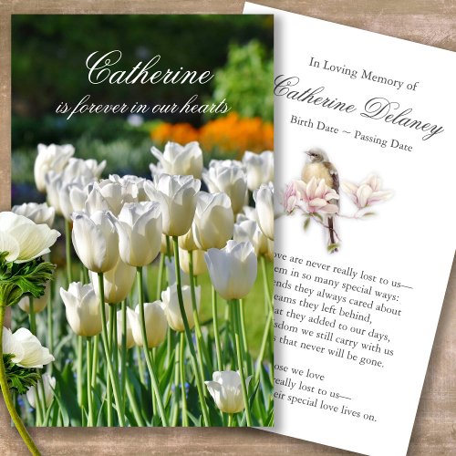 Forever In Our Hearts Tulips Prayer Sympathy Cards