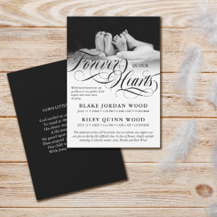 Forever In Our Hearts Twins Baby Memorial Announcement