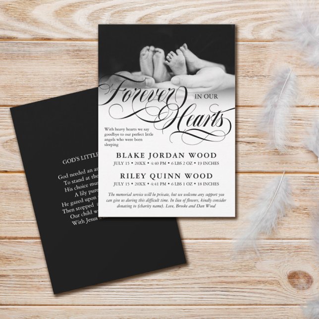 Forever In Our Hearts Twins Baby Memorial Announcement (Creator Uploaded)