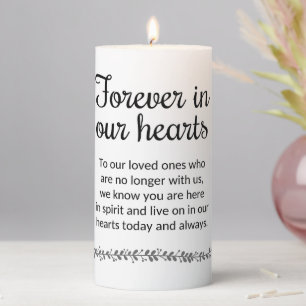 Forever In Our Hearts Wedding Memorial Pillar Candle