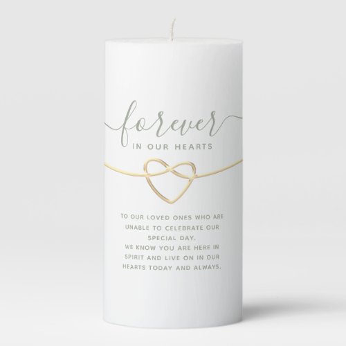 Forever in Our Hearts Wedding Memorial Pillar Candle