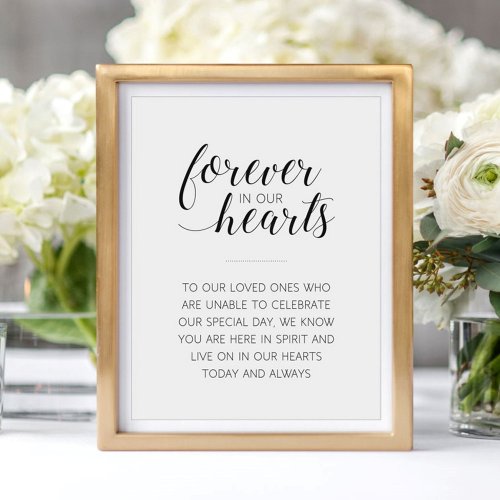 Forever In Our Hearts Wedding Memorial Poster
