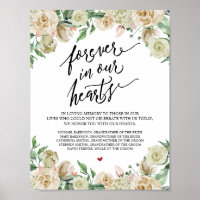 Forever in our hearts Wedding Memorial Table Sign