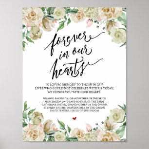 Forever in our hearts Wedding Memorial Table Sign