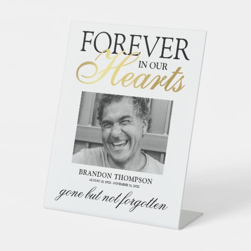 Forever in our Hearts Wedding Pedestal Sign