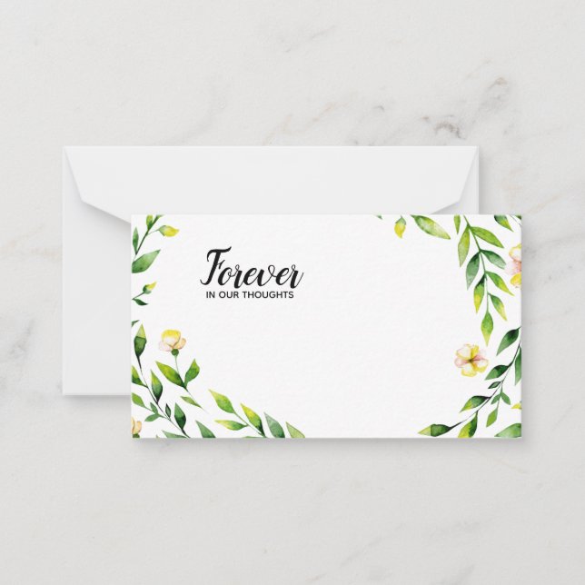 Forever in our Thoughts heart  florist card (Front)