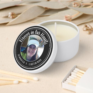 Forever in Out Hearts Memorial Photo Mini Candle Favors