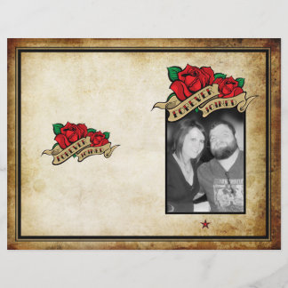 Forever Joined Rose Urban Tattoo Wedding Program