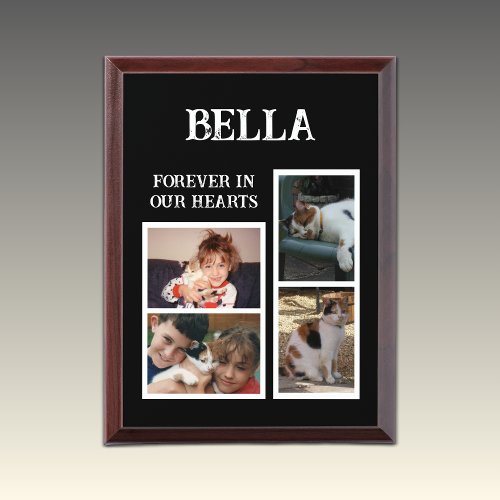 Forever keepsake animal pet lover 4 photo black award plaque