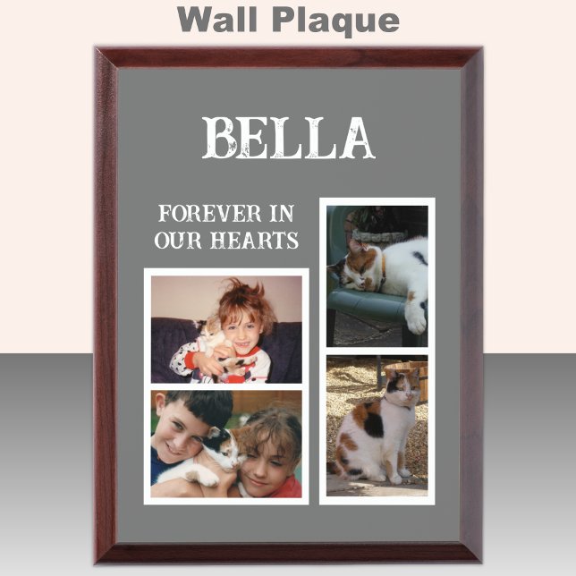 Forever keepsake animal pet lover 4 photo grey award plaque (Creator Uploaded)