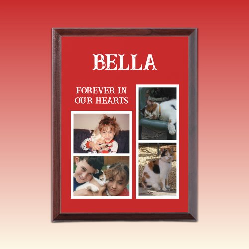 Forever keepsake animal pet lover 4 photo red award plaque