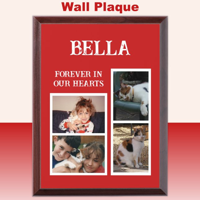 Forever keepsake animal pet lover 4 photo red award plaque (Creator Uploaded)