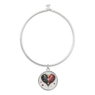 Forever Linked , My Heart Beats For You Trucker Ha Bangle Bracelet