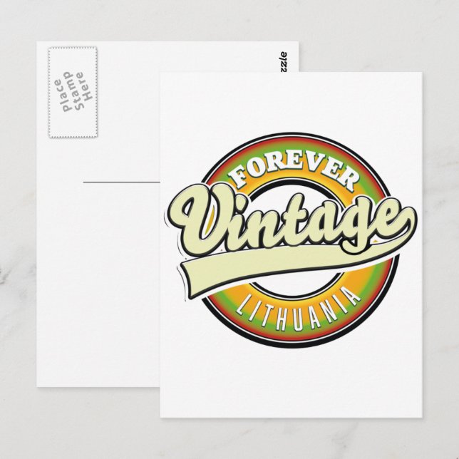 Forever lithuania vintage logo. postcard (Front/Back)