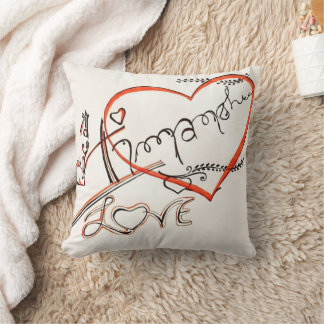 "Forever Love" Calligraphy art work Throw Pillow
