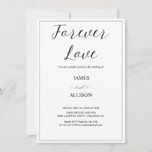 Forever Love Cheers Elegant Minimalist Simple Invitation