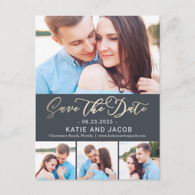 Forever Love EDITABLE COLOR Save The Date Postcard (Front)