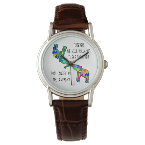 Forever Love Elephant Art Watch