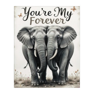 Forever Love Elephants Wildlife Art