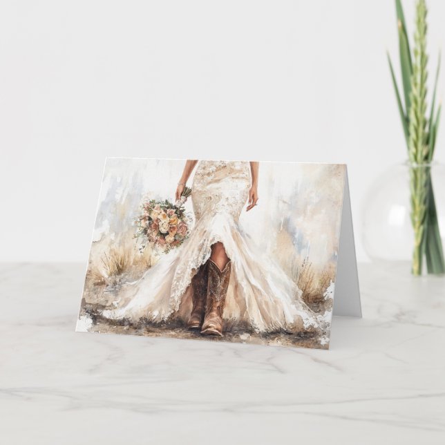 Forever Love for the Boots and Heart Bride Card (Front)