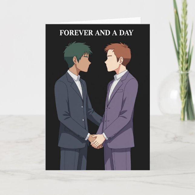 Forever Love Grooms Wedding Card (Front)