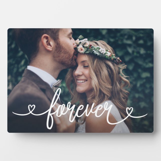 Forever Love Hearts Personalized Photo Plaque (Front)