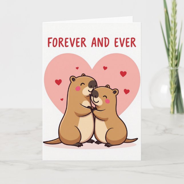 Forever Love Hug Animals Card (Front)