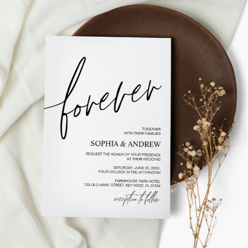 Forever Love Minimalist Wedding Invitation