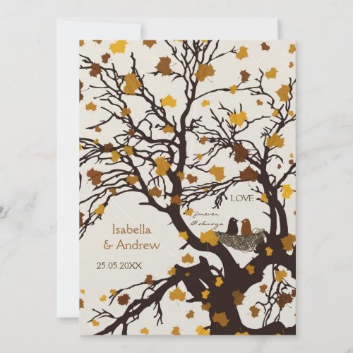 Forever Love Nest Fall Wedding Invite