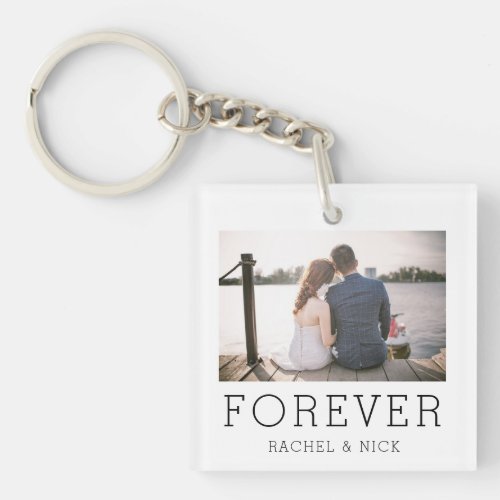 Forever Love Photo Custom Keychain