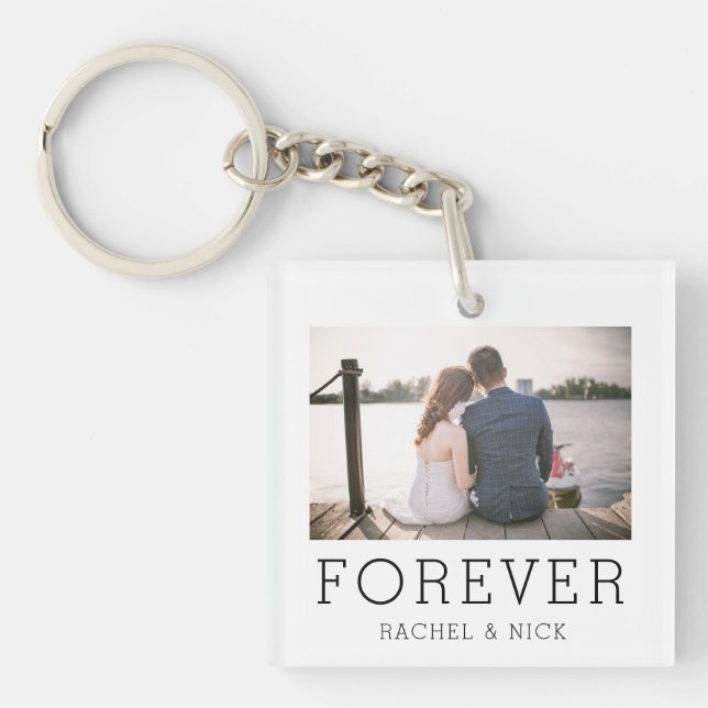 Forever Love Photo Custom Keychain (Front)