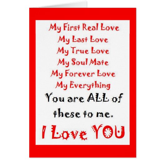 Forever Love Poem Cards (Front)