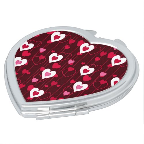Forever Love Red Hearts Compact Mirror