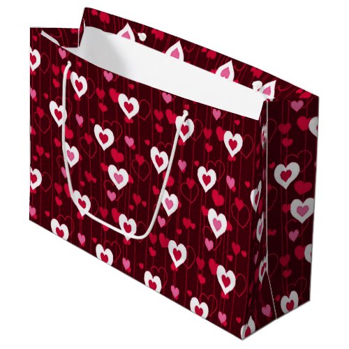 Forever Love Red Hearts  Large Gift Bag