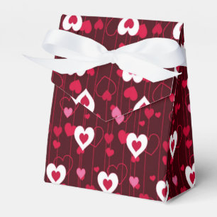 Forever Love Red Hearts Tent Favor Boxes