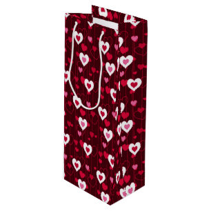 Forever Love Red Hearts Wine Gift Bag