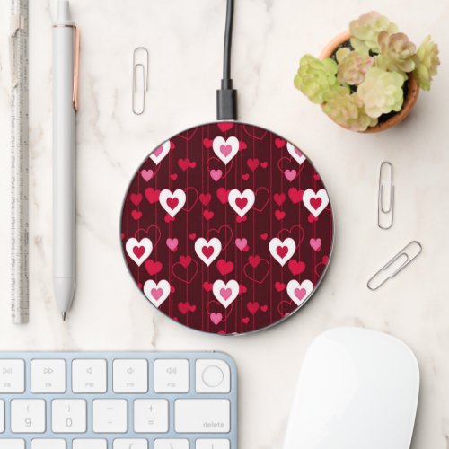 Forever Love Red Hearts Wireless Charger