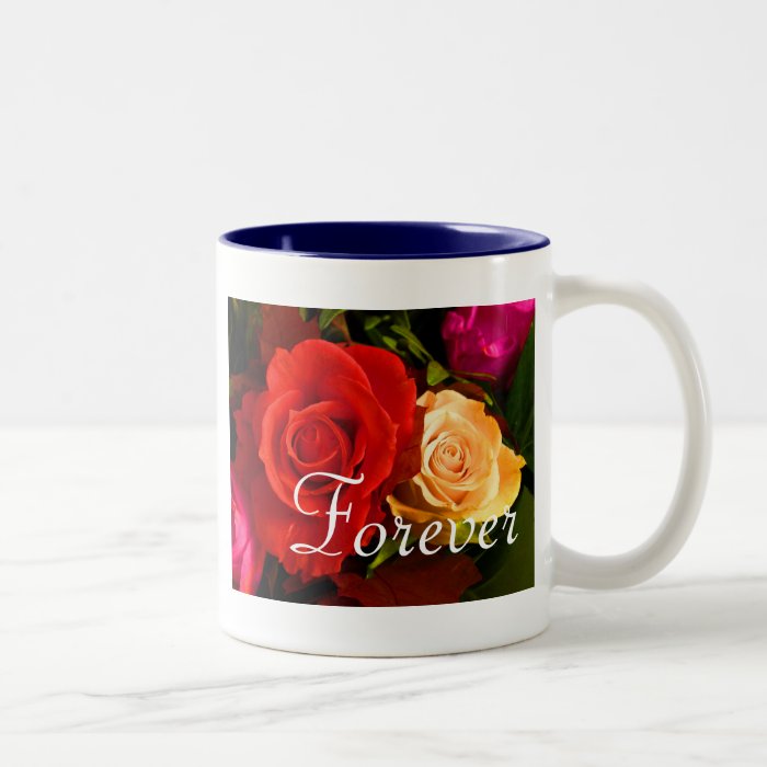 Forever Love Red Yellow Rose Mugs