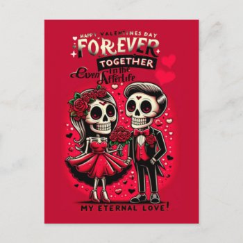Forever Love Skeleton Old School Tattoo Style  Postcard by CustomizePersonalize at Zazzle