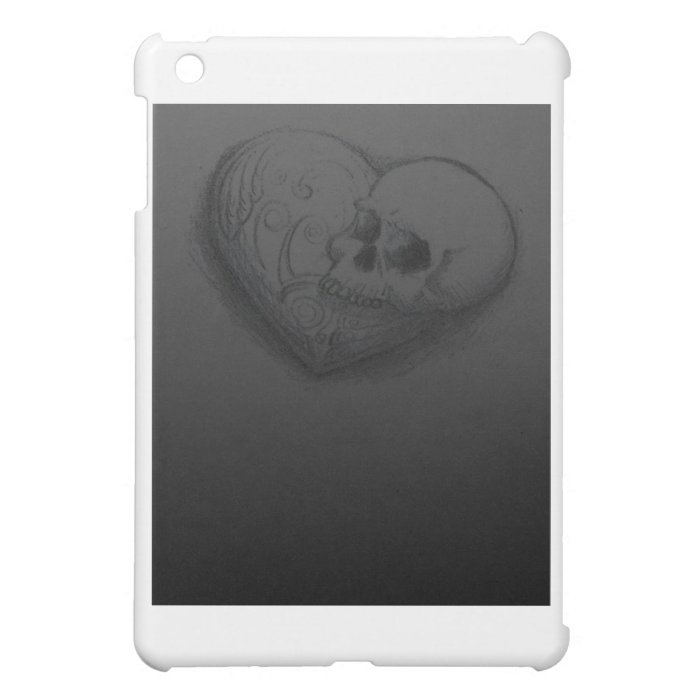 Forever Love Skull Heart Tattoo Design iPad Mini Covers