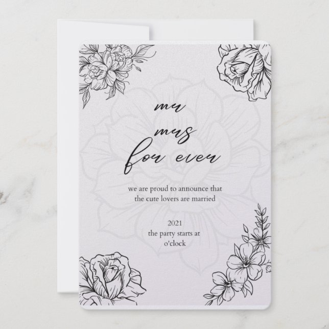 forever love wedding invitation (Front)