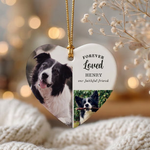 Forever Loved 5 Photo Pet Memorial Christmas Tree Ceramic Ornament